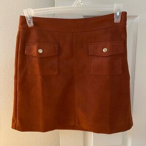 LOFT Rust Mini Skirt with Front Pockets